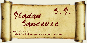 Vladan Vančević vizit kartica